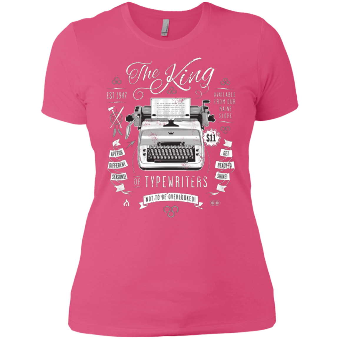 T-Shirts Hot Pink / X-Small The King of Typewriters Women's Premium T-Shirt