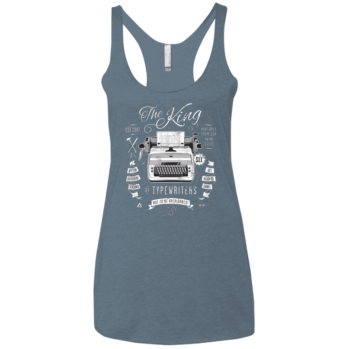 T-Shirts Indigo / X-Small The King of Typewriters Women's Triblend Racerback Tank
