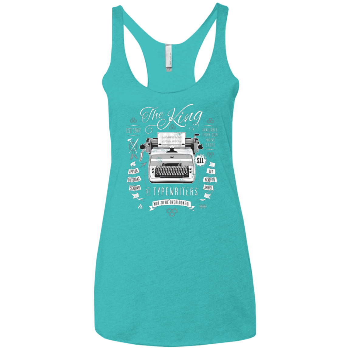 T-Shirts Tahiti Blue / X-Small The King of Typewriters Women's Triblend Racerback Tank