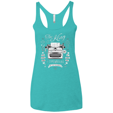 T-Shirts Tahiti Blue / X-Small The King of Typewriters Women's Triblend Racerback Tank