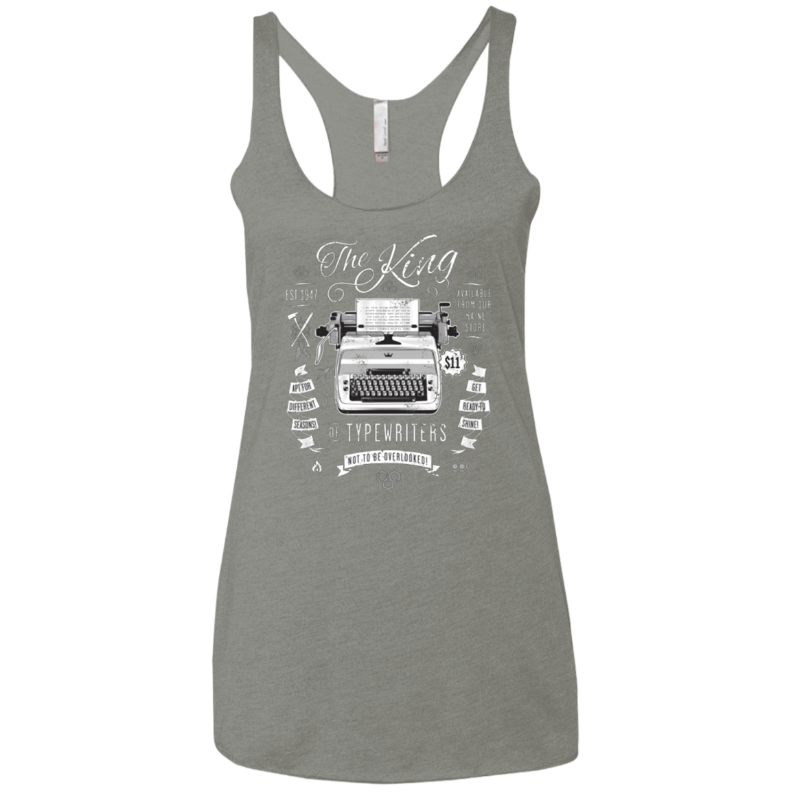 T-Shirts Venetian Grey / X-Small The King of Typewriters Women's Triblend Racerback Tank