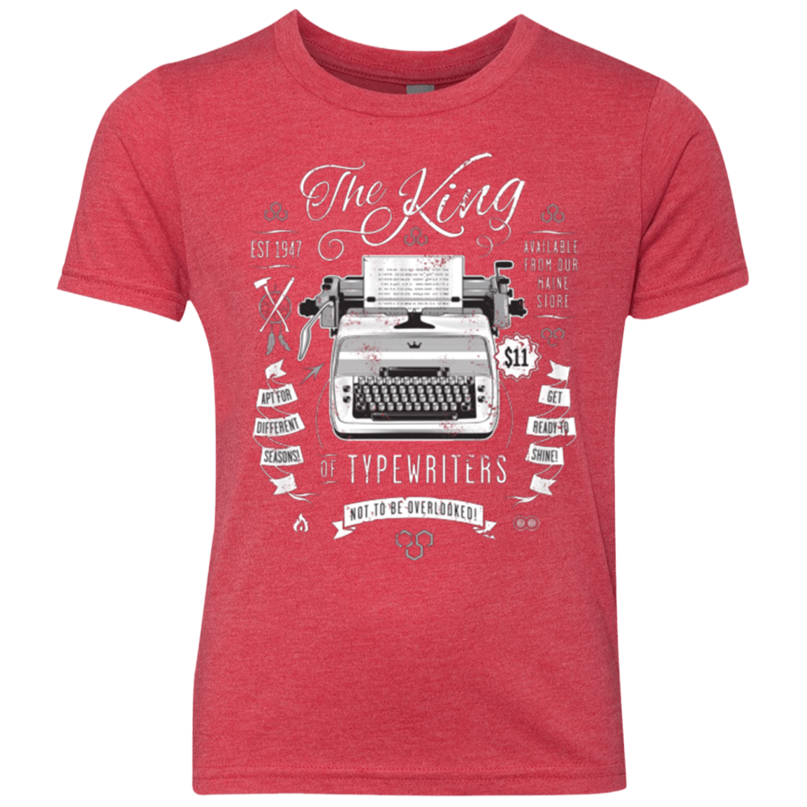 T-Shirts Vintage Red / YXS The King of Typewriters Youth Triblend T-Shirt