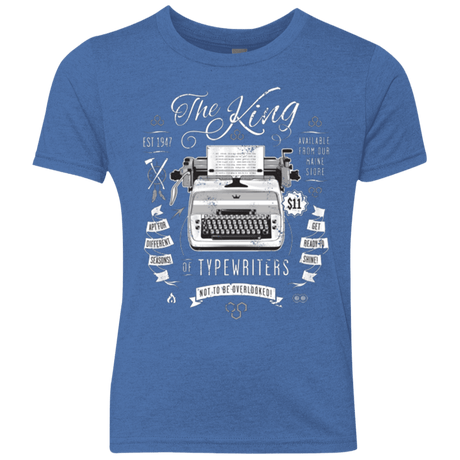 T-Shirts Vintage Royal / YXS The King of Typewriters Youth Triblend T-Shirt