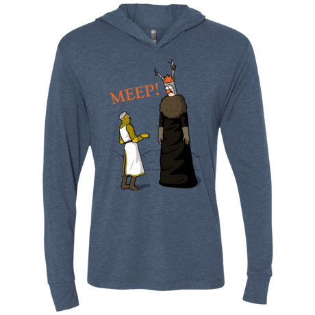 T-Shirts Indigo / X-Small The Knight Who Says MEEP Triblend Long Sleeve Hoodie Tee