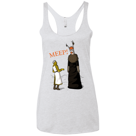 T-Shirts Heather White / X-Small The Knight Who Says MEEP Women's Triblend Racerback Tank