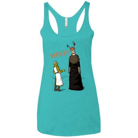 T-Shirts Tahiti Blue / X-Small The Knight Who Says MEEP Women's Triblend Racerback Tank