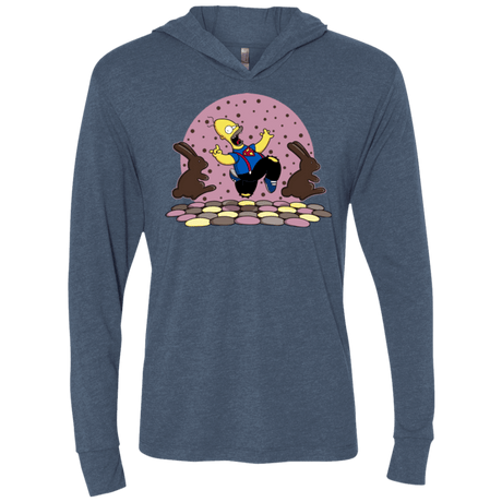 T-Shirts Indigo / X-Small The Land of Chocolate Triblend Long Sleeve Hoodie Tee