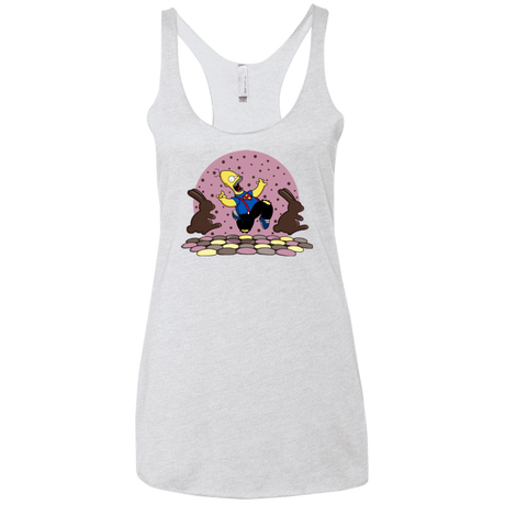T-Shirts Heather White / X-Small The Land of Chocolate Women's Triblend Racerback Tank
