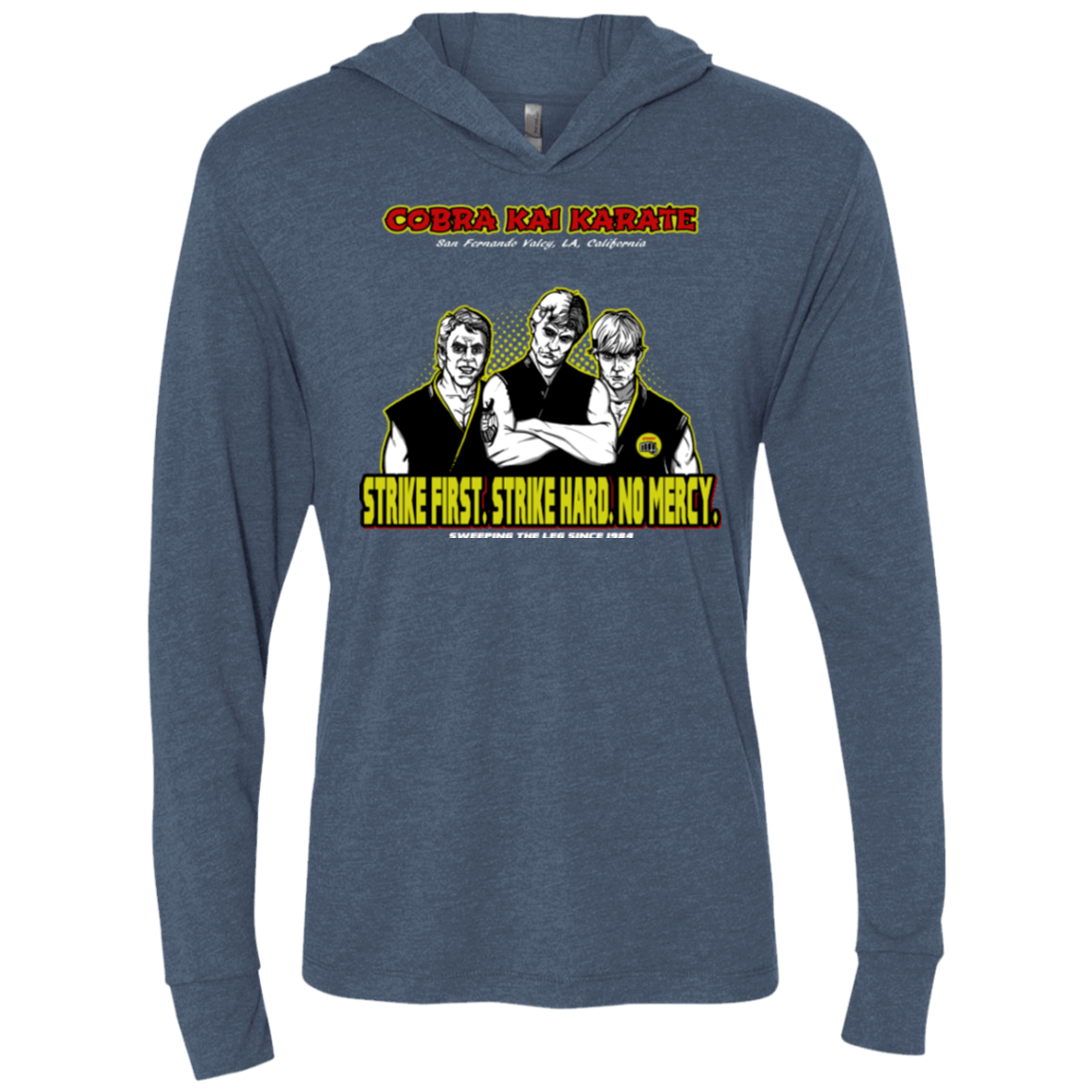 T-Shirts Indigo / X-Small The Leg Sweepers Triblend Long Sleeve Hoodie Tee