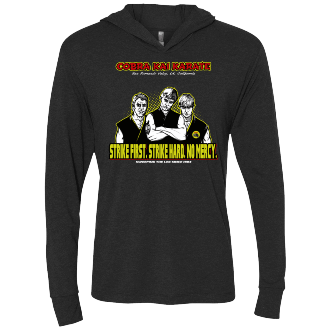 T-Shirts Vintage Black / X-Small The Leg Sweepers Triblend Long Sleeve Hoodie Tee