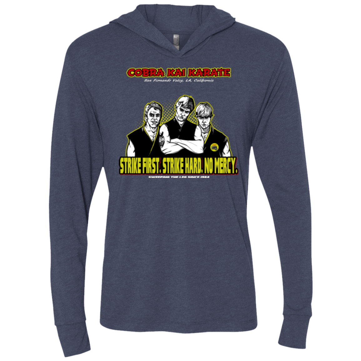 T-Shirts Vintage Navy / X-Small The Leg Sweepers Triblend Long Sleeve Hoodie Tee