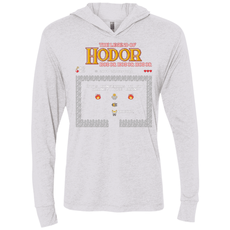 T-Shirts Heather White / X-Small The Legend of Hodor Triblend Long Sleeve Hoodie Tee
