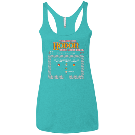 T-Shirts Tahiti Blue / X-Small The Legend of Hodor Women's Triblend Racerback Tank