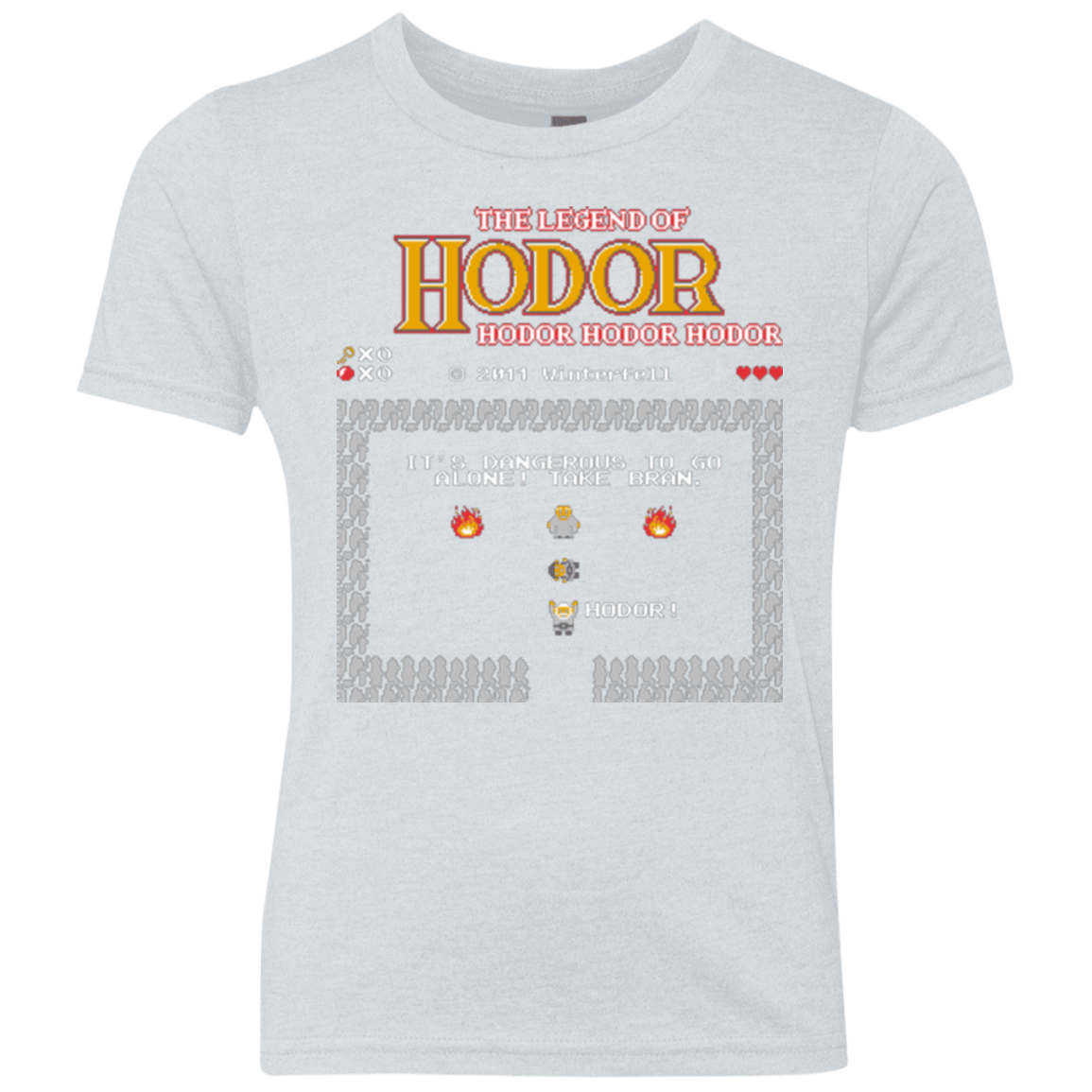 T-Shirts Heather White / YXS The Legend of Hodor Youth Triblend T-Shirt