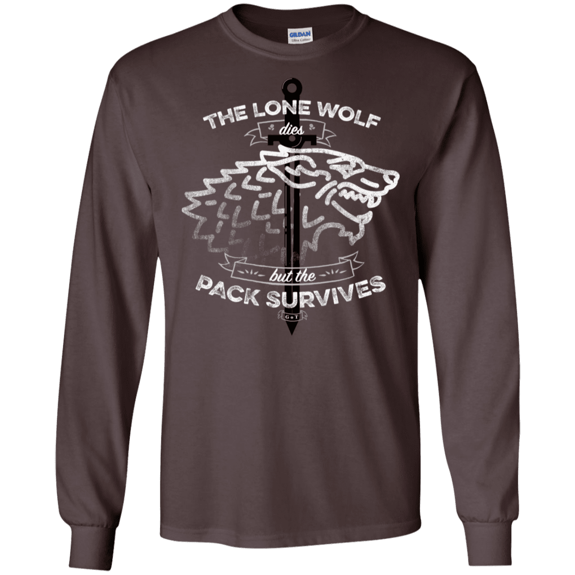 T-Shirts Dark Chocolate / S The Lone Wolf Men's Long Sleeve T-Shirt