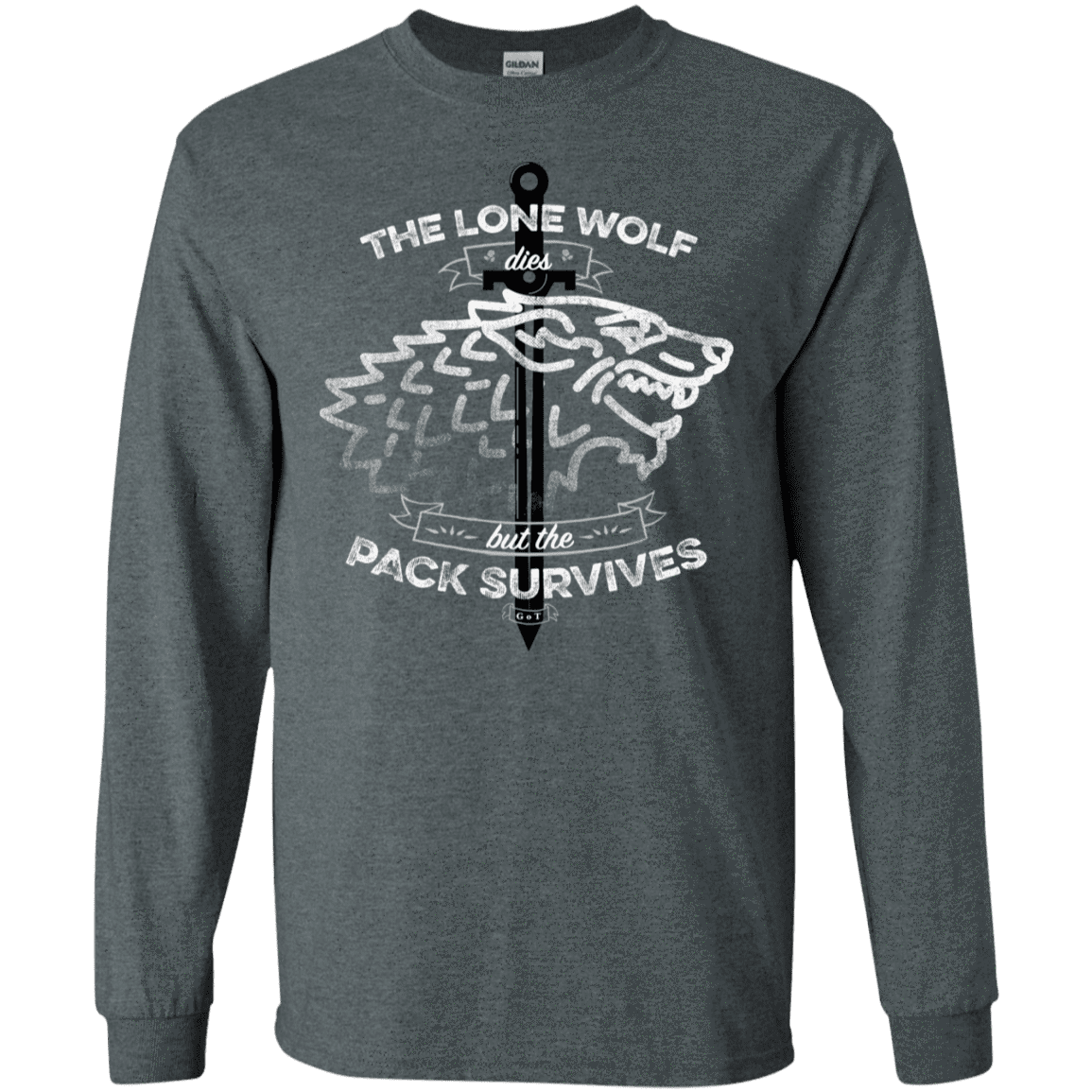 T-Shirts Dark Heather / S The Lone Wolf Men's Long Sleeve T-Shirt