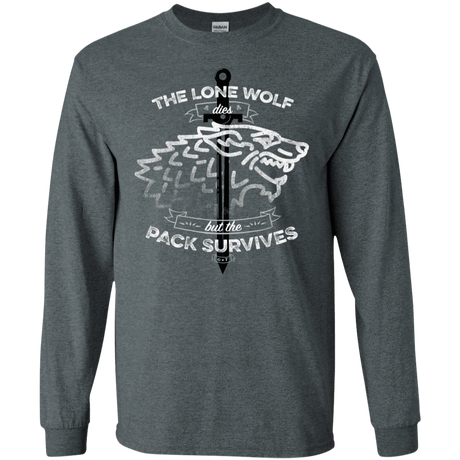 T-Shirts Dark Heather / S The Lone Wolf Men's Long Sleeve T-Shirt