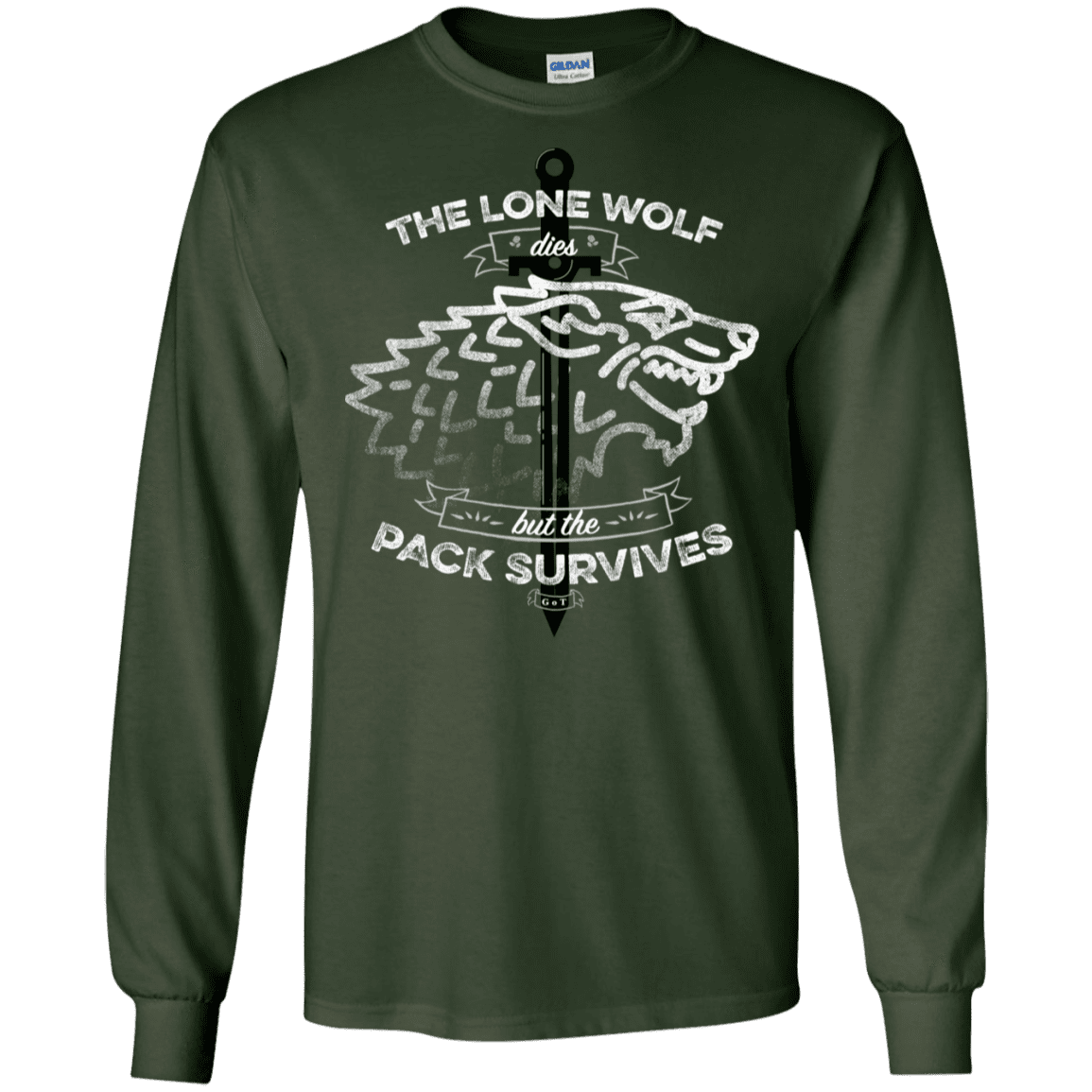 T-Shirts Forest Green / S The Lone Wolf Men's Long Sleeve T-Shirt