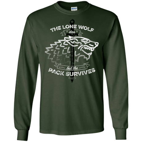 T-Shirts Forest Green / S The Lone Wolf Men's Long Sleeve T-Shirt