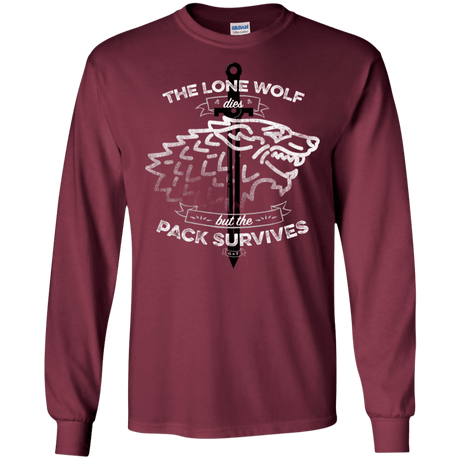 T-Shirts Maroon / S The Lone Wolf Men's Long Sleeve T-Shirt