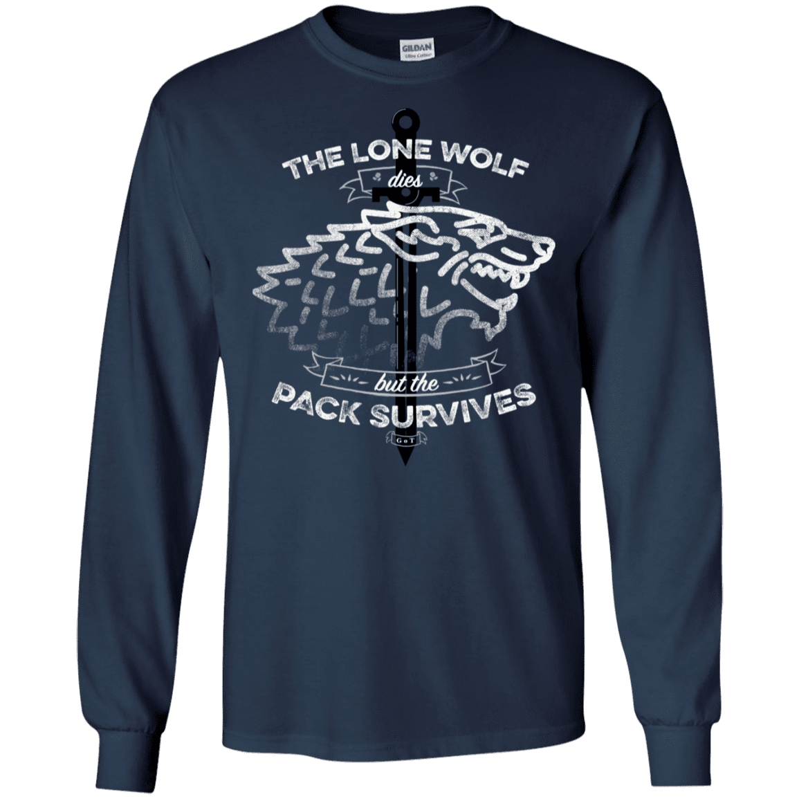 T-Shirts Navy / S The Lone Wolf Men's Long Sleeve T-Shirt