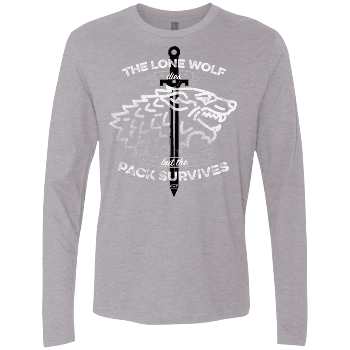 T-Shirts Heather Grey / S The Lone Wolf Men's Premium Long Sleeve