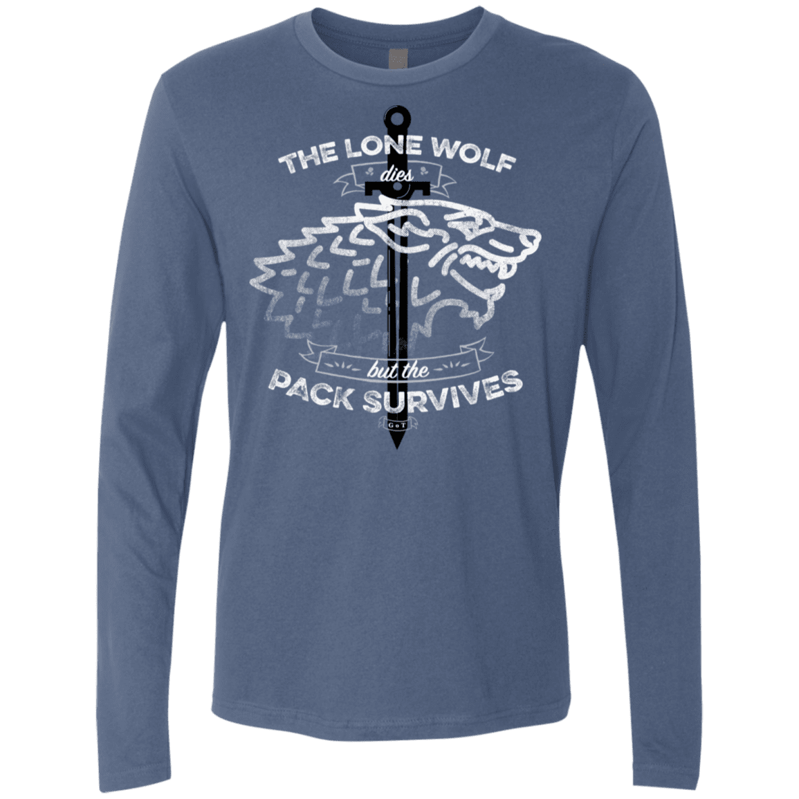 T-Shirts Indigo / S The Lone Wolf Men's Premium Long Sleeve