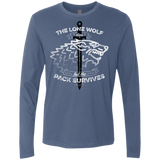 T-Shirts Indigo / S The Lone Wolf Men's Premium Long Sleeve