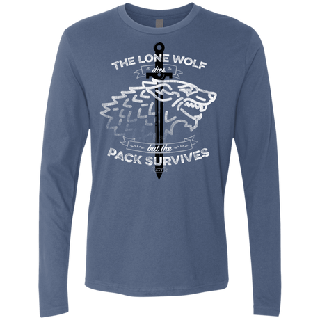 T-Shirts Indigo / S The Lone Wolf Men's Premium Long Sleeve