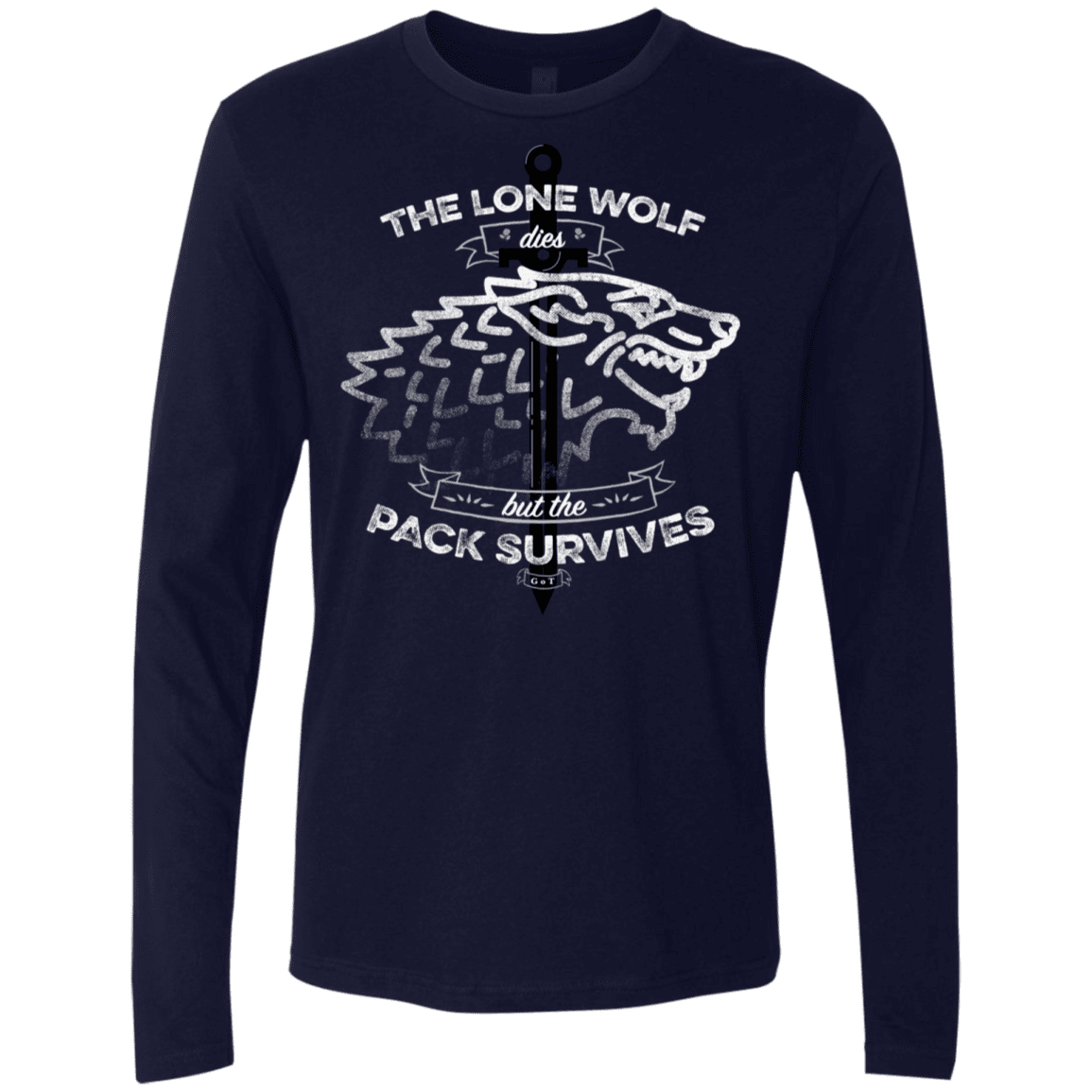 T-Shirts Midnight Navy / S The Lone Wolf Men's Premium Long Sleeve