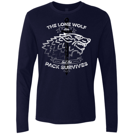 T-Shirts Midnight Navy / S The Lone Wolf Men's Premium Long Sleeve