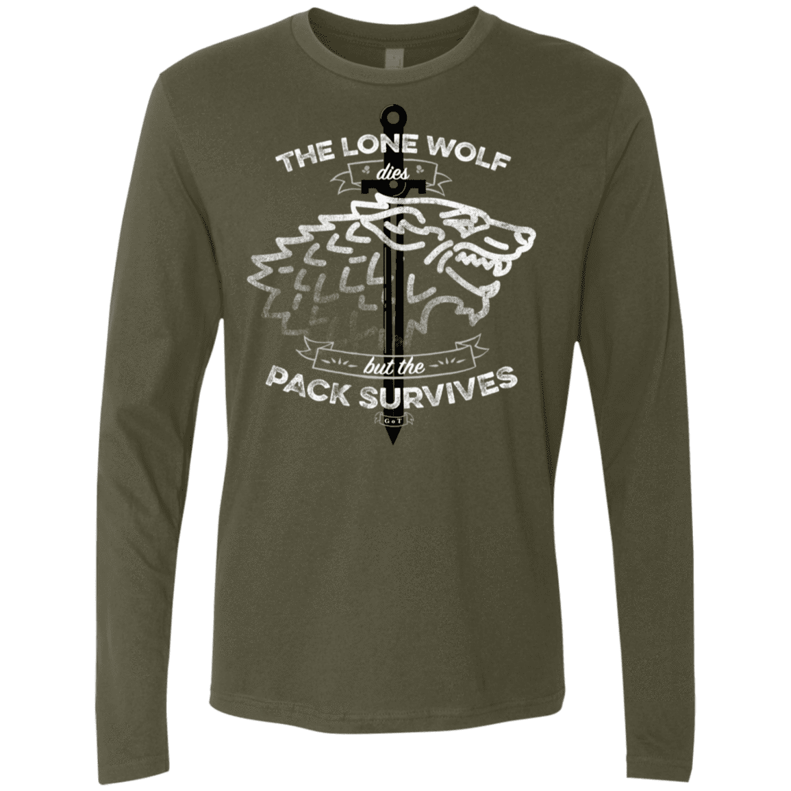 T-Shirts Military Green / S The Lone Wolf Men's Premium Long Sleeve