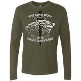 T-Shirts Military Green / S The Lone Wolf Men's Premium Long Sleeve