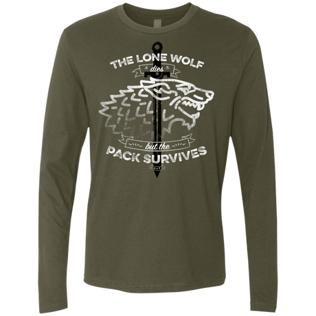 T-Shirts Military Green / S The Lone Wolf Men's Premium Long Sleeve