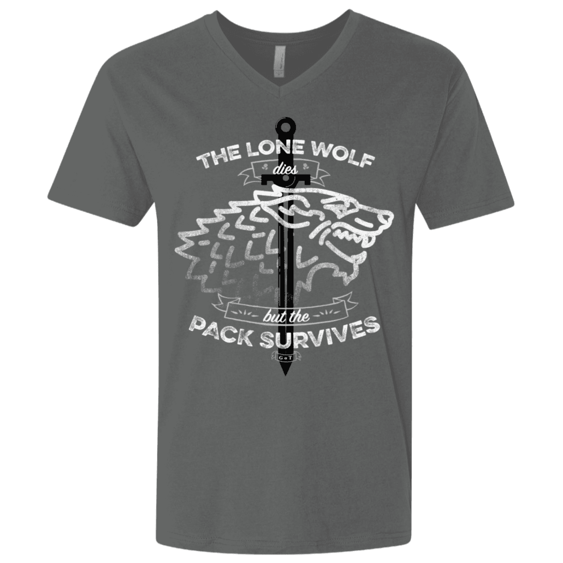 T-Shirts Heavy Metal / X-Small The Lone Wolf Men's Premium V-Neck