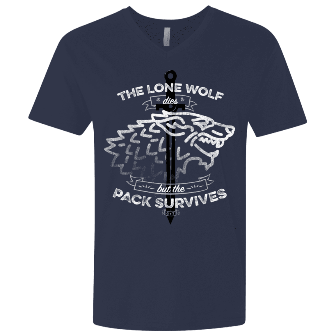 T-Shirts Midnight Navy / X-Small The Lone Wolf Men's Premium V-Neck