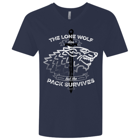 T-Shirts Midnight Navy / X-Small The Lone Wolf Men's Premium V-Neck