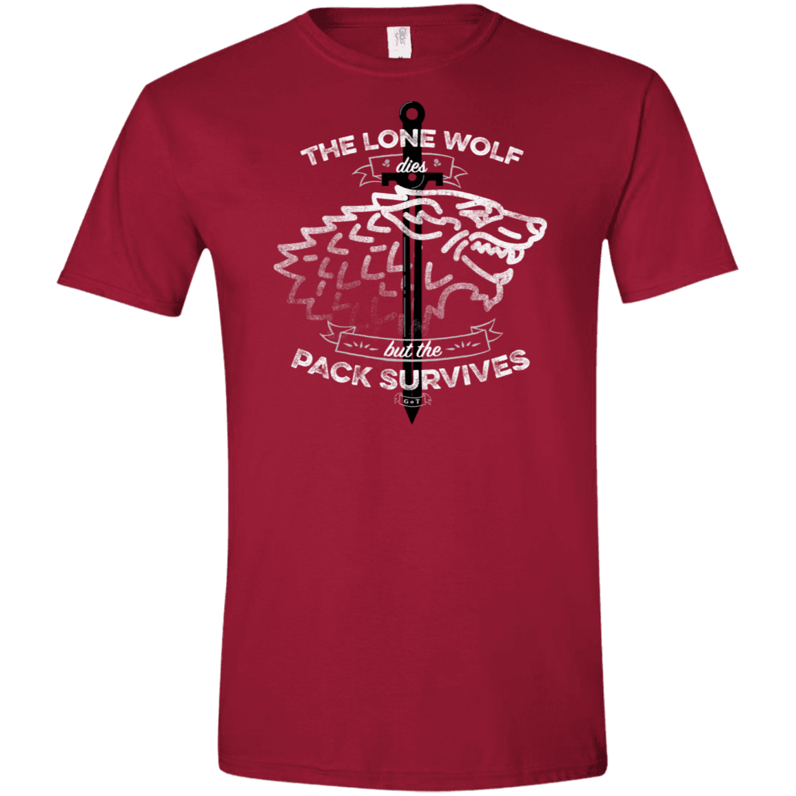 T-Shirts Cardinal Red / S The Lone Wolf Men's Semi-Fitted Softstyle