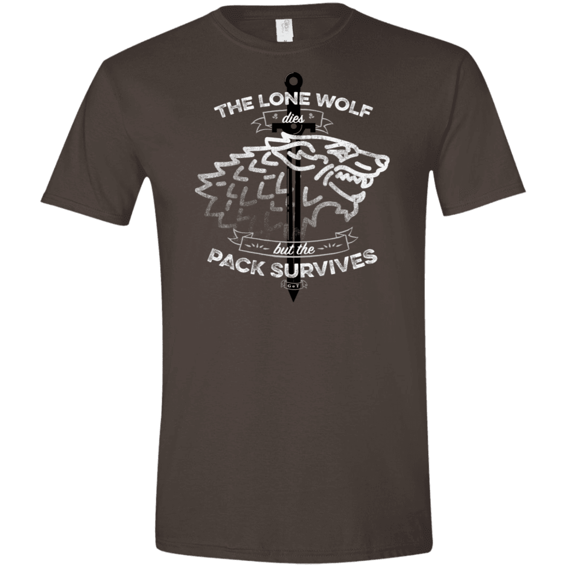 T-Shirts Dark Chocolate / S The Lone Wolf Men's Semi-Fitted Softstyle