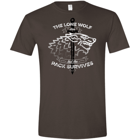 T-Shirts Dark Chocolate / S The Lone Wolf Men's Semi-Fitted Softstyle