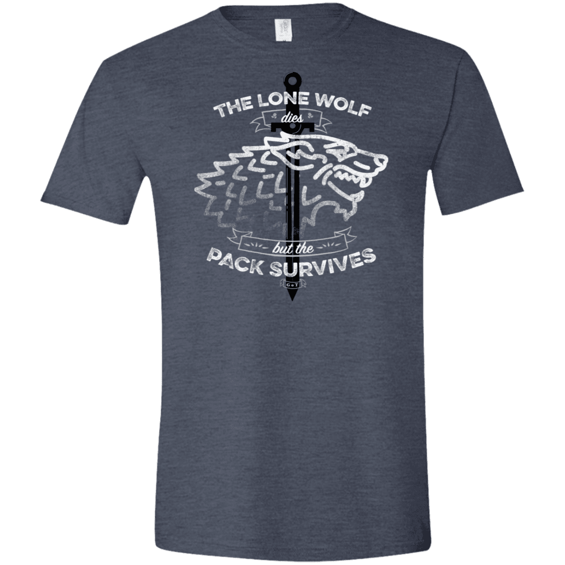 T-Shirts Heather Navy / S The Lone Wolf Men's Semi-Fitted Softstyle