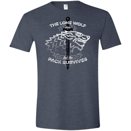 T-Shirts Heather Navy / S The Lone Wolf Men's Semi-Fitted Softstyle