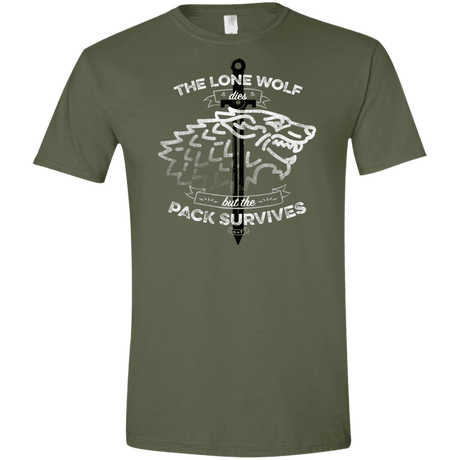 T-Shirts Military Green / S The Lone Wolf Men's Semi-Fitted Softstyle