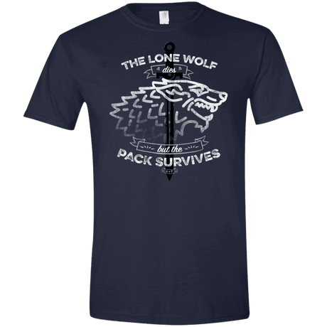 T-Shirts Navy / X-Small The Lone Wolf Men's Semi-Fitted Softstyle