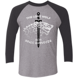 T-Shirts Premium Heather/Vintage Black / X-Small The Lone Wolf Men's Triblend 3/4 Sleeve