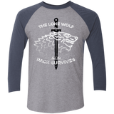 T-Shirts Premium Heather/Vintage Navy / X-Small The Lone Wolf Men's Triblend 3/4 Sleeve