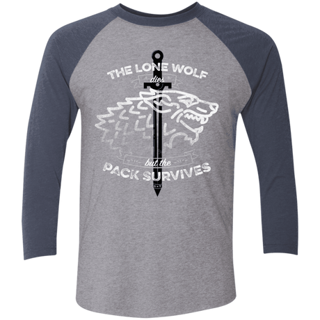 T-Shirts Premium Heather/Vintage Navy / X-Small The Lone Wolf Men's Triblend 3/4 Sleeve