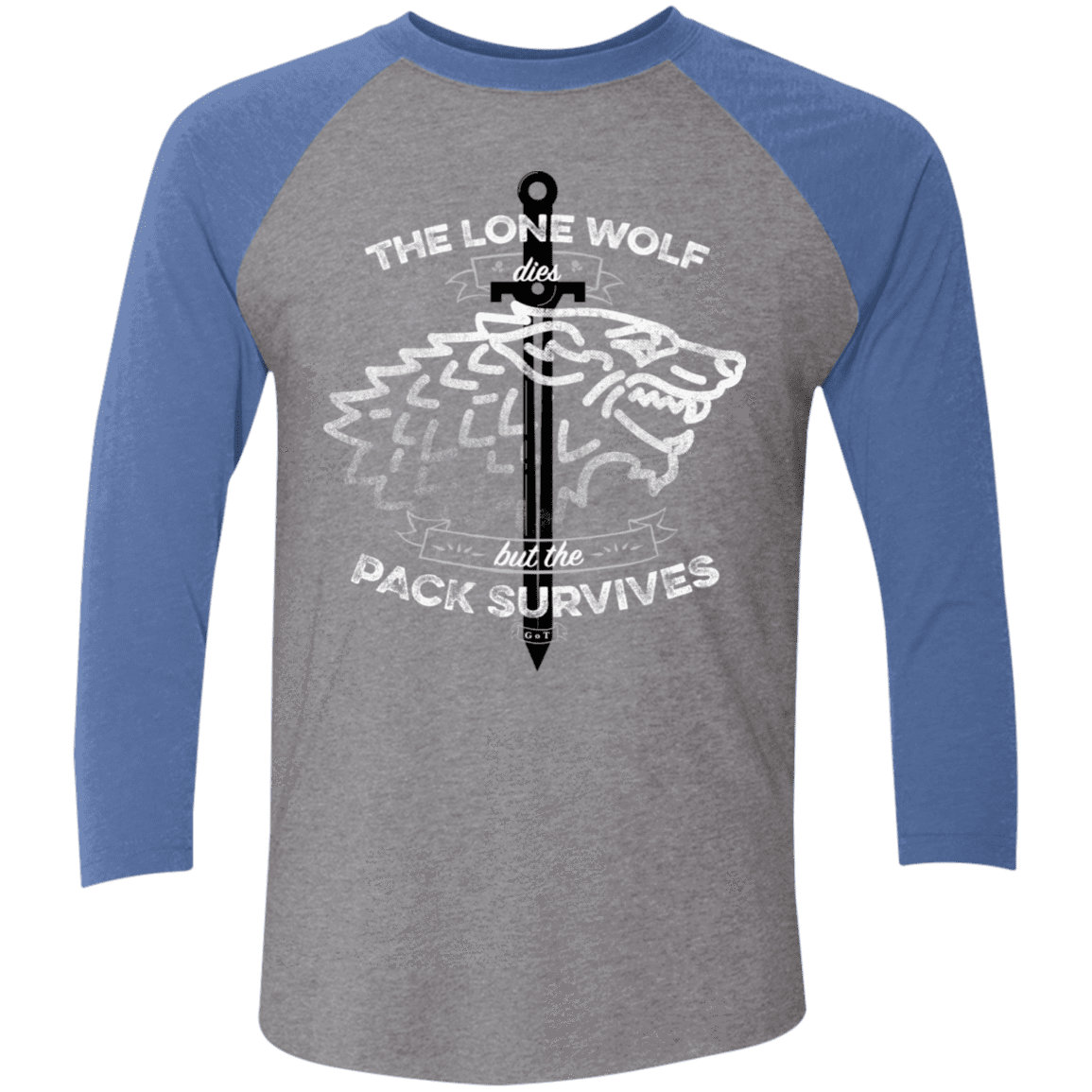 T-Shirts Premium Heather/Vintage Royal / X-Small The Lone Wolf Men's Triblend 3/4 Sleeve