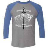 T-Shirts Premium Heather/Vintage Royal / X-Small The Lone Wolf Men's Triblend 3/4 Sleeve