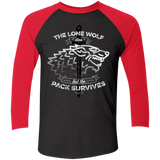 T-Shirts Vintage Black/Vintage Red / X-Small The Lone Wolf Men's Triblend 3/4 Sleeve